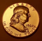 1960 Philadelphia Mint Franklin Silver Half Dollar 50c 90% silver (#15-7053)