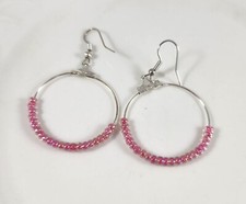 Pink Hoop Earrings