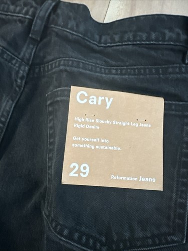 NWT REFORMATION JEANS 29 Cary High Rise Slouchy Wide Leg VANA STUDDED BLACK - Picture 5 of 17
