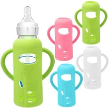 4 Pack Silicone Sleeves for Dr. Brown's Glass Baby Bottles - Drop Protection ...