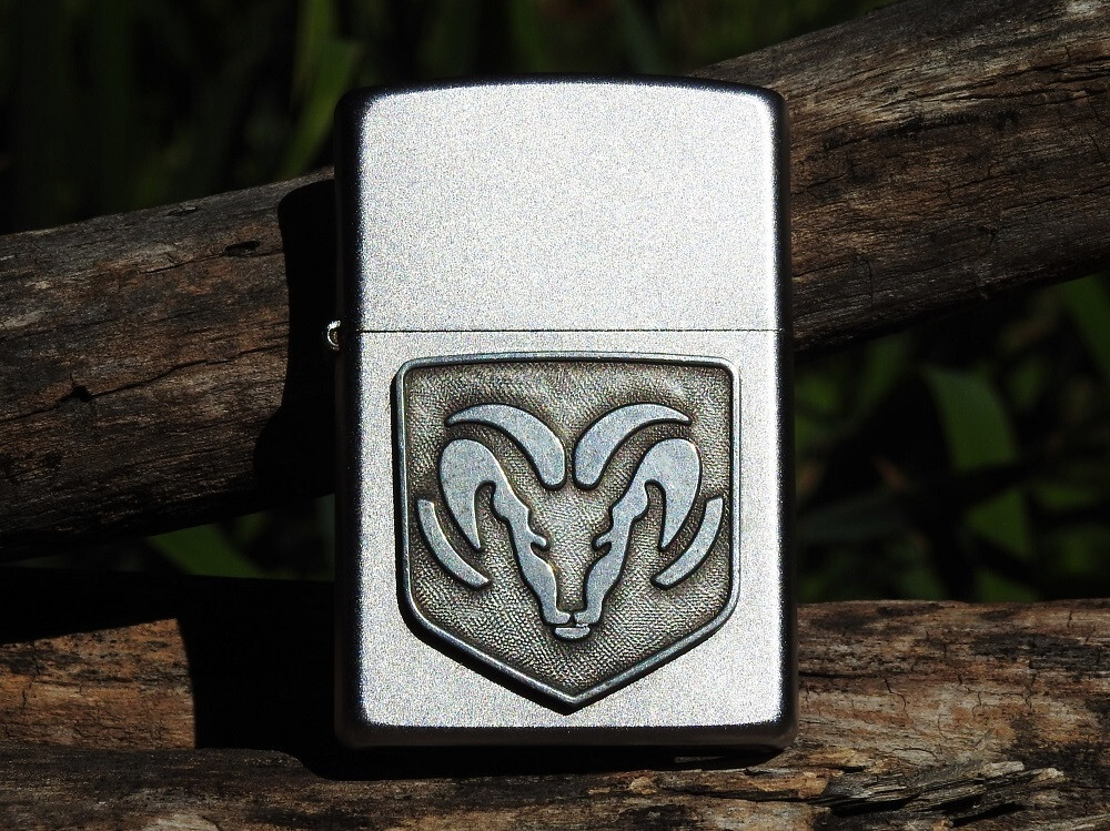 Zippo Lighter - Dodge RAM Pewter Emblem - Mopar - Hemi - V-8