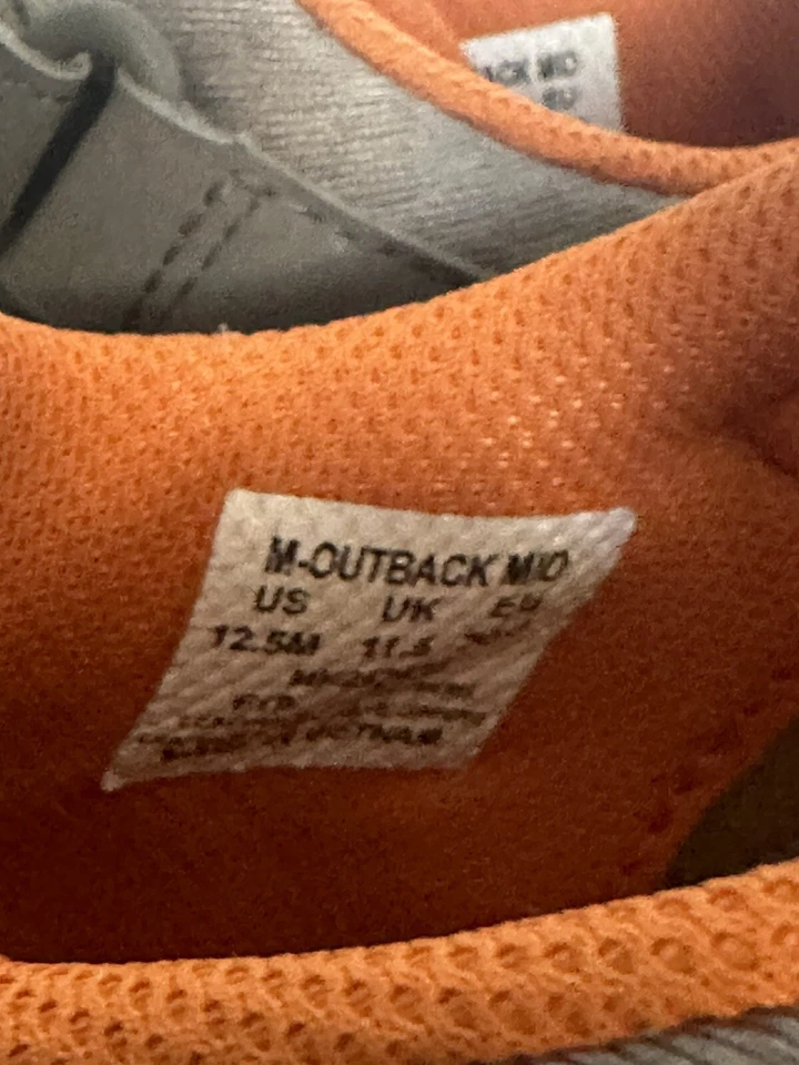 Botas de Senderismo Merrell Outback Mid para Niños Talla 12.5M Gris/Naranja MK262027 Foto 4 de 4