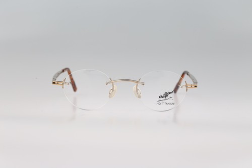 Robert Rudger 1980 174 27 HQ Titanium 90s gold & silver round eyeglasses frames - Picture 2 of 10