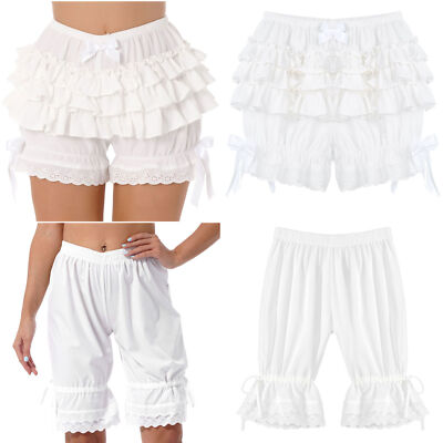 Women Victorian Pumpkin Pants Lace Ruffled Bloomers Panties Booty Shorts Pants