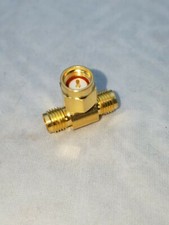2 LOT SMA Male Plug to 2 Dual SMA Female Triple T RF Coaxial Adapter Conn. 3Way