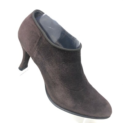 Stuart Weitzman Heeled Bootie Womens 9 Brown Suede Stretch Shootie Pump