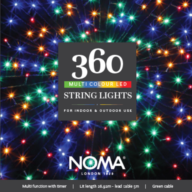 360 Noma Multi coloured Christmas Tree LED String lights Indoor / Outdoor