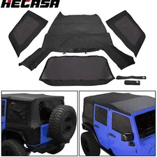 HECASA Soft Top With Tinted Windows For Jeep 07-09 Wrangler JK Unlimited 4 Door