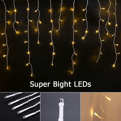 240 LED Weihnachtsbeleuchtung Außen Eisregen Lichterkette Warmweiß Lichtervor... - Bild 2 von 7