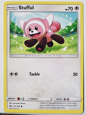 Stufful 111/149 LP / VLP - Sun Moon Pokemon Card - $2 Combined