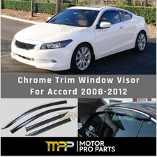 Fits Honda Accord 2008-2012 Chrome Trim Window Vent Visors Wind Guards Deflector