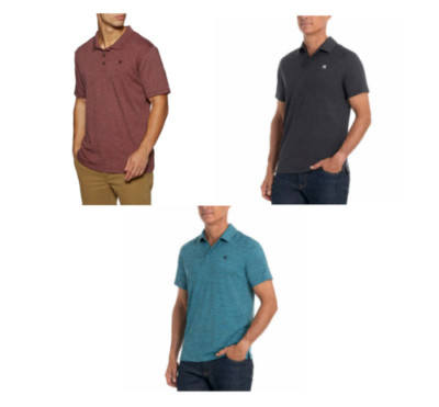 Hurley Men's Ultra Soft Stretch Moisture Wicking Performance Polo Shirt