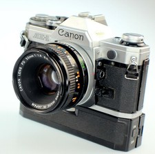 Canon AE-1 35mm SLR Film Camera  FD 50mm Lens and Winder