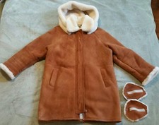 Womens Jean Guise Tanatar A.S. Shearling Sheepskin Leather  Coat size 10 EU ~