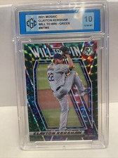 2021 Panini Mosaic Clayton Kershaw Will to Win GREEN PRIZM EGC 10 GEM MINT