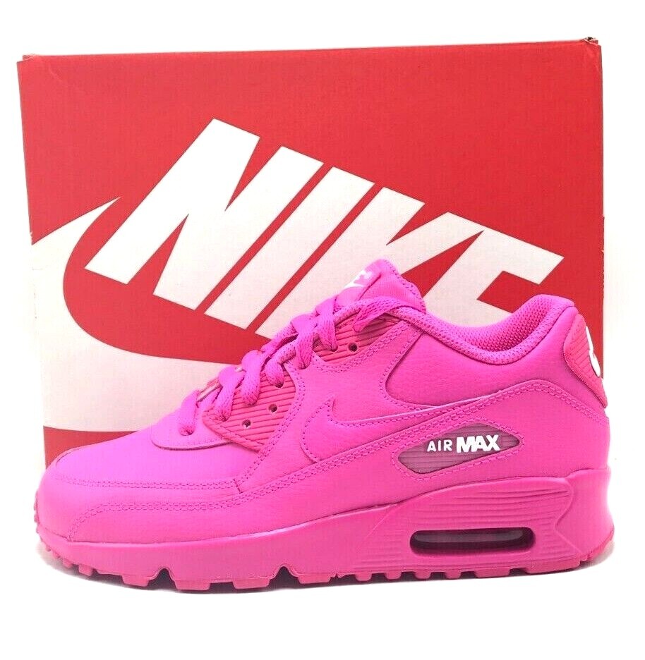 NEW* Youth Nike Air Max 90 LTR (GS) FUCHSIA PINK (833376 603 NEW* Youth Nike Air Max 90 LTR (GS) FUCHSIA PINK (833376 603