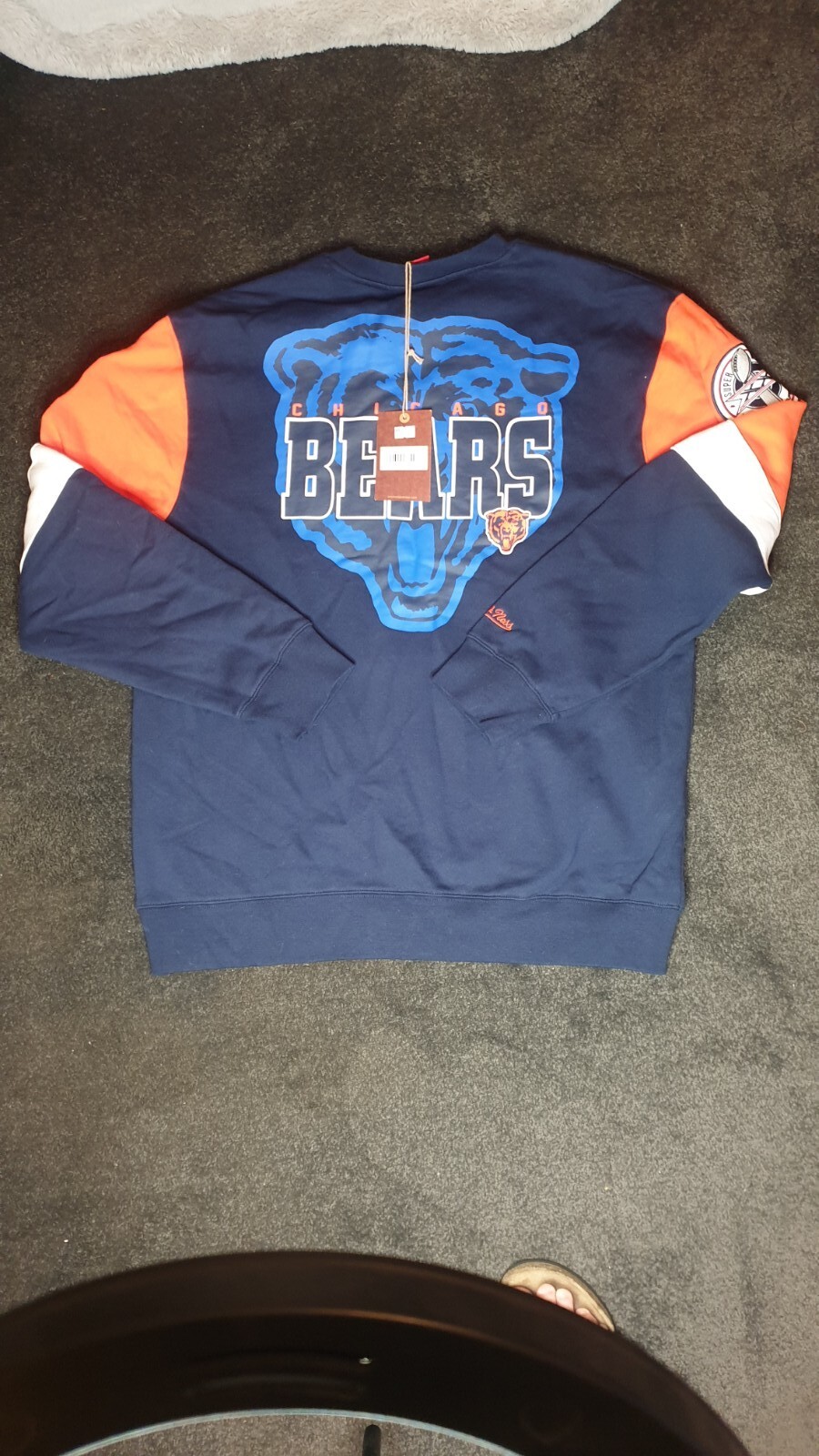 Mitchell & Ness Rare Chicago Bears ThrowBacks Embroided Jumper/hoody Size Mens L image 8
