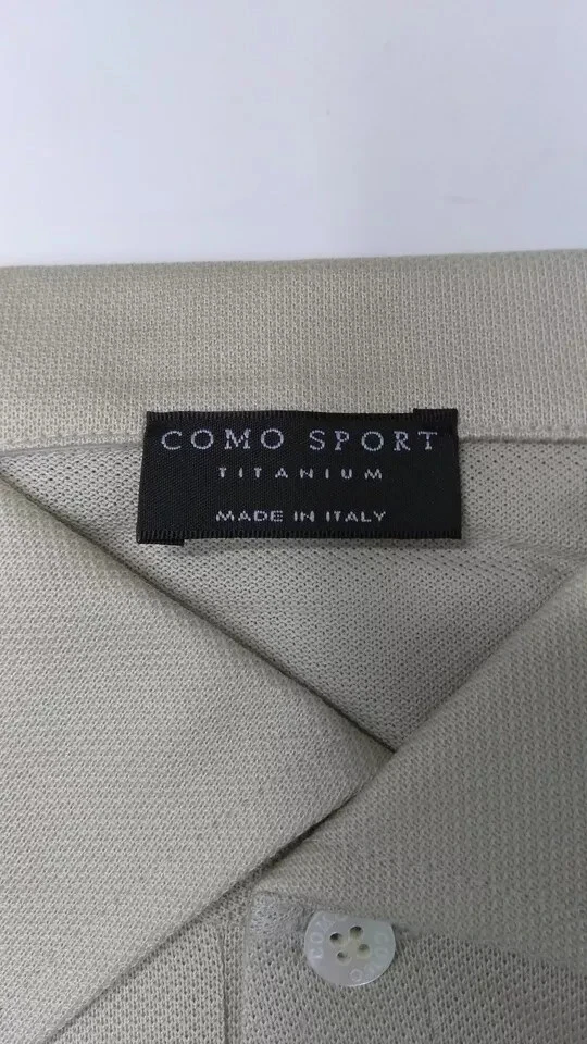 Polo Como Sport Manga Larga - Hombre Mediano HECHO EN ITALIA 100% Algodón Foto 2 de 4