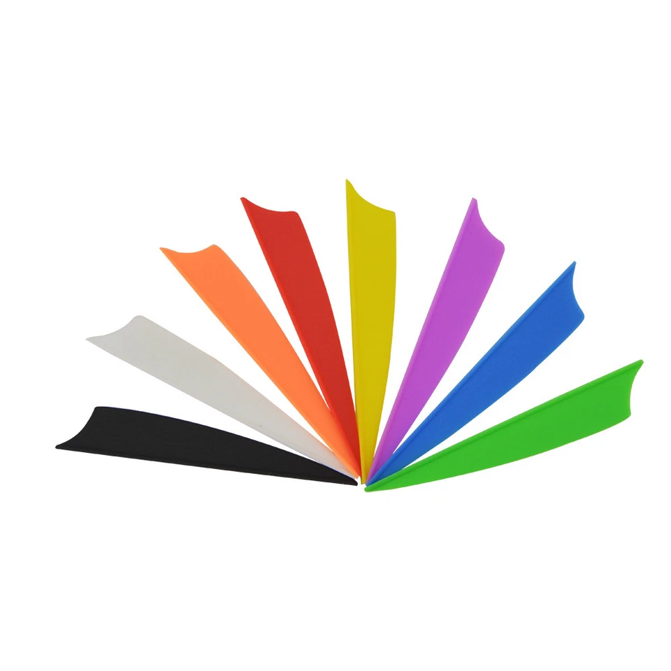 50pcs 3" Archery Arrow Vanes Rubber Fletching Fletches Feather DIY Bow Hunting - Image 2 of 4