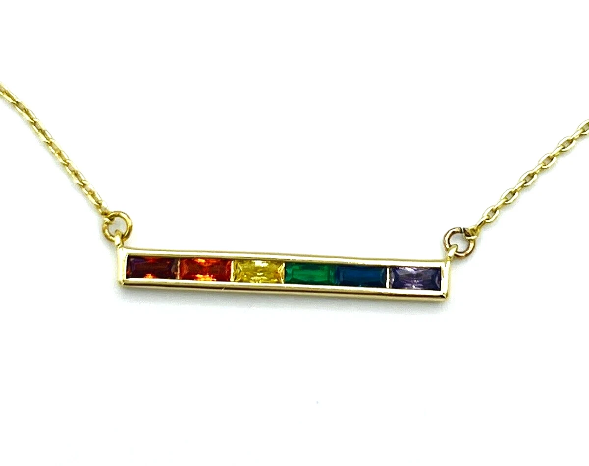 Crystal bar necklace sale