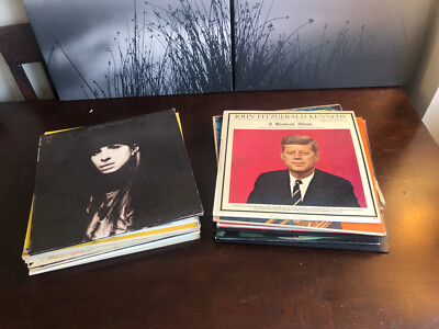 Collection of 100 Vintage Vinyl Records 50s, 60s, 70s, 80s - 33