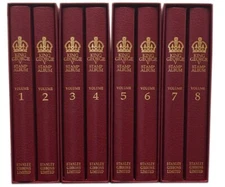 Stanley Gibbons King George V Great Britain 8 Stamp Album Set 1910-1936 Free S&h