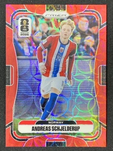 Andreas Schjelderup 2026 Panini Prizm FIFA World Cup Choice Red /85 #335