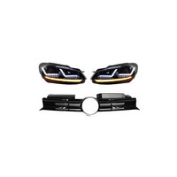 KüHlergrill FüR VW Golf VI 08-12 Scheinwerfer LED Dynamic Sequential R20 Look
