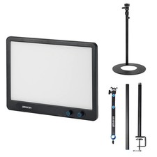 amaran Verge 26W Bi-Color LED Light Panel, Charcoal, Bundle with Base Stand and