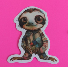 Sloth Cute Patchwork Animal Sticker 2.18" x 1.78" AL