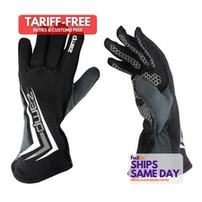 Zamp ZAMRG20003L SFI 3.3/5 Black Fire Retardant Fabric Driving Gloves Pair L 