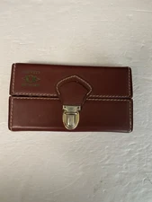 Cerveza Moctezuma Domino Set Of 24 In Brown Faux Leather Case