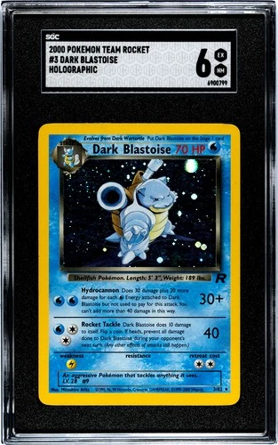 2000 pokemon team rocket #3 Dark Blastoise holographic Slab SGC Grade 6