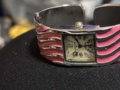 Vellaccio & Dumont Timepieces Cuff Watch Cameo Pink And Silver