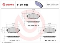 Brembo P 59 028 Bremsbelagsatz, Scheibenbremse For Buick Buick (Sgm) Cadillac CH