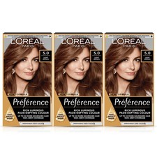 Image of 3x L'Oreal Preference 5 Light Brown Permanent Hair Dye