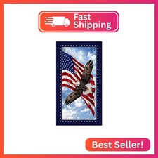 Timeless Treasures Land Of The Free 24" Patriotic Eagle Panel Multi, Fabric by t