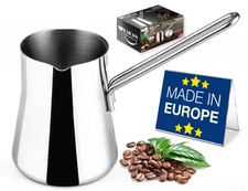 20.2 oz Large Topkap Turkish Coffee Pot Stainless Steel Cezve Ibrik Briki