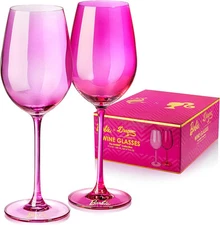 Dragon Glassware x Barbie Wine Glasses - 2 Count (Pack of 1), pink,magenta 