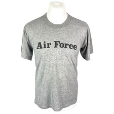 Air Force T Shirt Vintage Single Stitch Grau Small USA American