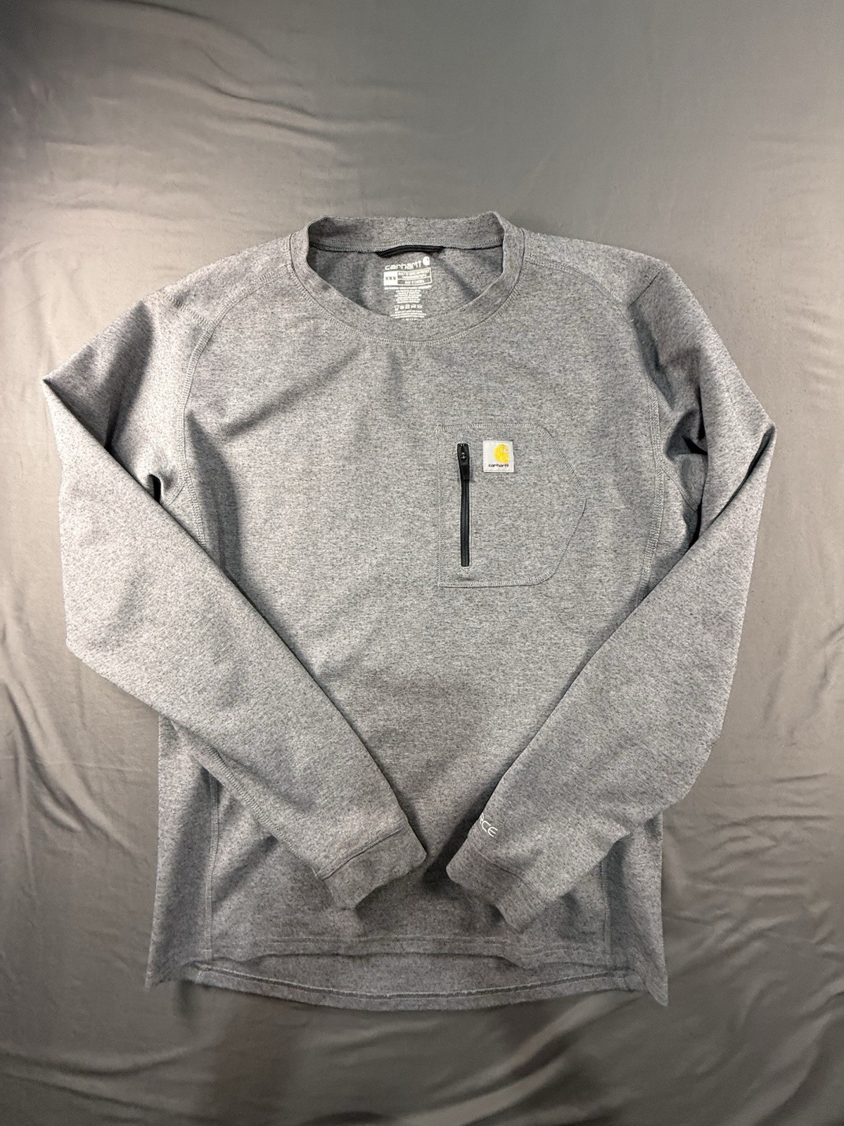 Carhartt Men's Force Heavyweight Base Layer Crewneck Top Shadow Heather Grey M