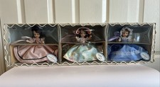 Nancy Ann Storybook Doll Wire Wall Display Shelf & 3 Mint Dolls 1950’s