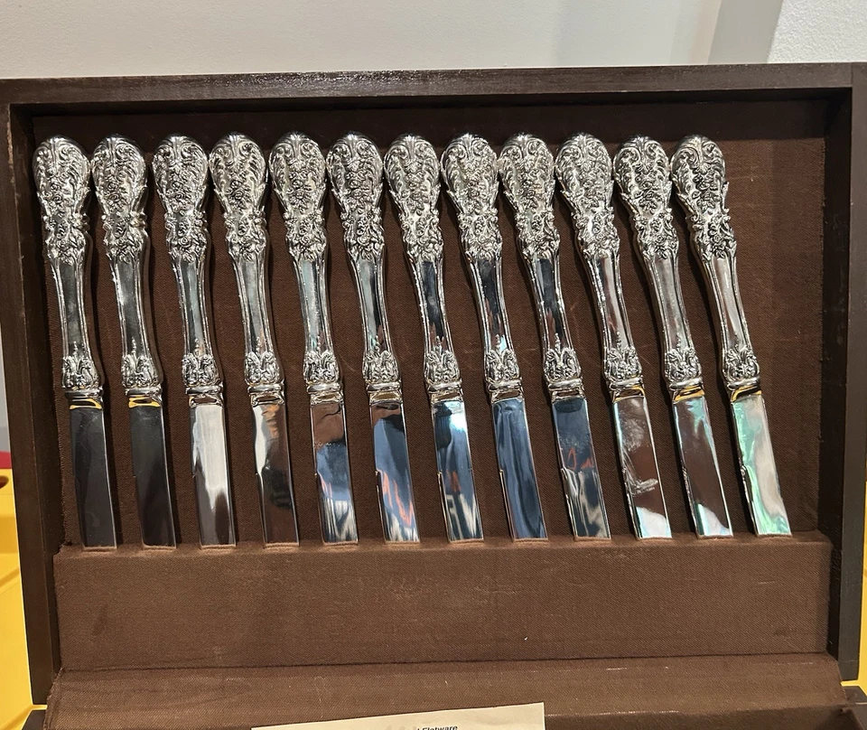 VTG 64pc Rogers FRENCH ROSE Silver-plate - Image 3 of 4