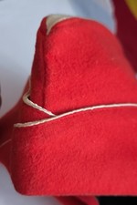 Bonnet de police ( calot) rouge et blanc régiment de spahis France années 60