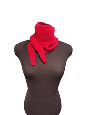 Sophie Scarf Red Cashmere Neck Warmer Hand Knit Women Neckerchief Soft Cozy