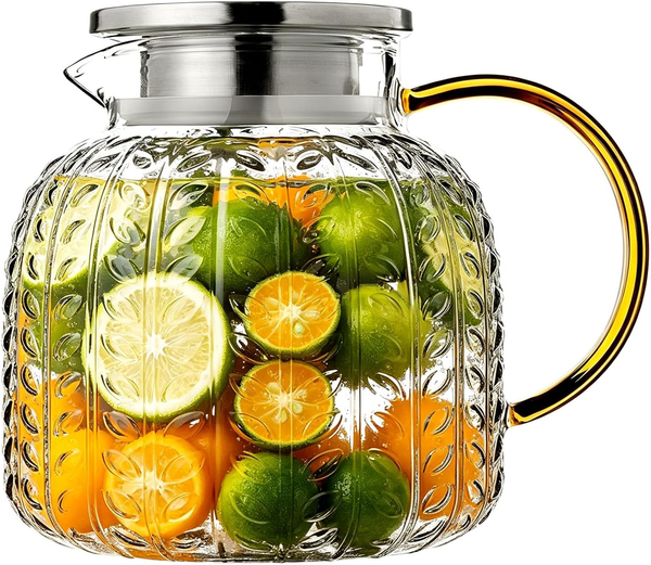 Ranjima Teekanne Glas, 1,3 Liter Teekanne Aus Borosilikatglas, HitzebestäNdige G-image