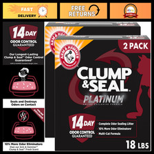 Multi-Cat Clumping Cat Litter, Rock-Hard Clumps, Odor Control, 18 lbs 2 Pack 