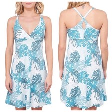 Patagonia Amber Dawn Jersey Dress Tarkine Fern Tasmanian Teal Womens Size XS