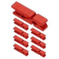 WäScheklammern Holz 0.7*3.5Cm, Mini Bunte HolzwäScheklammern 50 StüCk, Rot