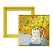 FOLKOR 2-Pack 10x10 Yellow Floater Frames for Canvas 0.9" Deep Floating Frame